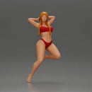 Elegant pose in red bikini, showcasing confidence and playful charm - Only-Games