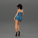 Sexy girl in mini dress Leaning Against Car on the beach - Only-Games