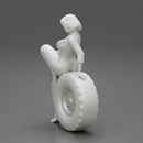 2 Models - Sexy girl mechanic in suit sitting on a truck tyre 2 - Only-Games