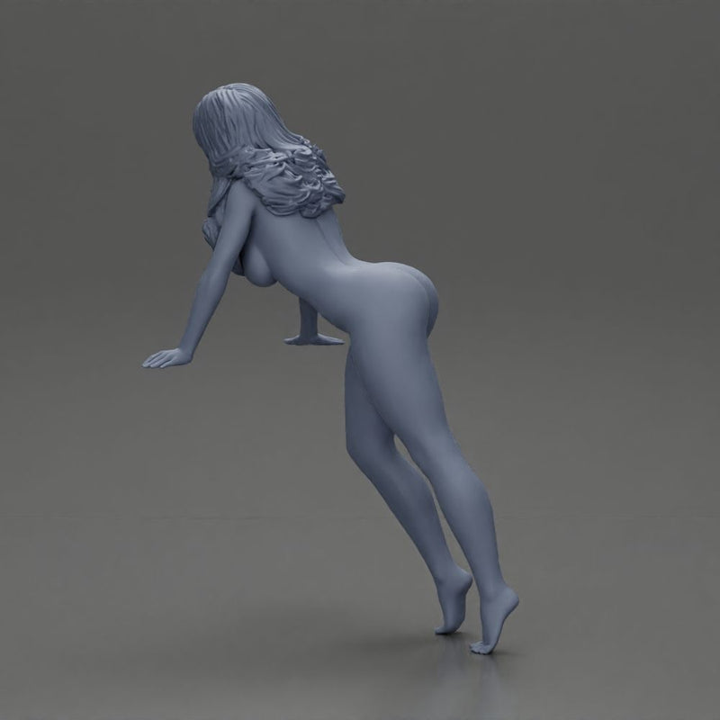 naked Woman Striking a Dynamic Pose