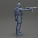 Military precision A man with tactical mastery holding a gun with one hand aimed at the enemy - Only-Games