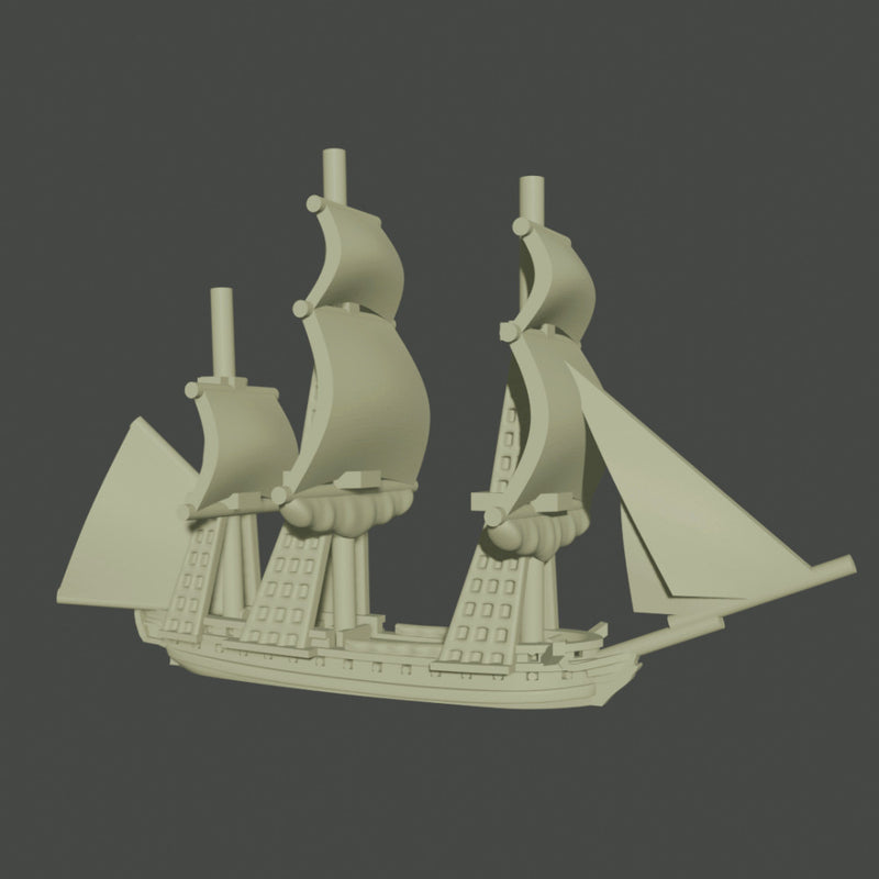 1/2400 Napoleonic Fleet Set (7 models) + Blender Customiser Files