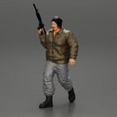 mafia gangster in jacket and pants holding a submachine gun - Only-Games