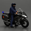 Motorcycle police officer stopped at a red light - Only-Games