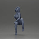 Casual elegance in red overalls and stylish silver heels - Only-Games