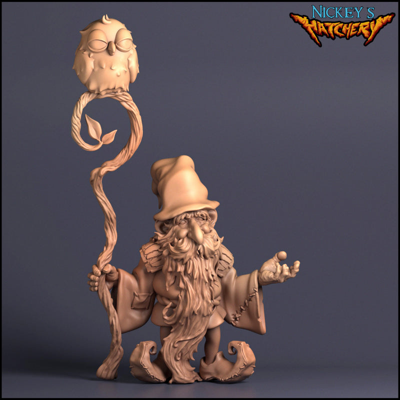 Bork, Male Gnome Druid Miniature | Miniature for RPG and Tabletop Gaming - Only-Games