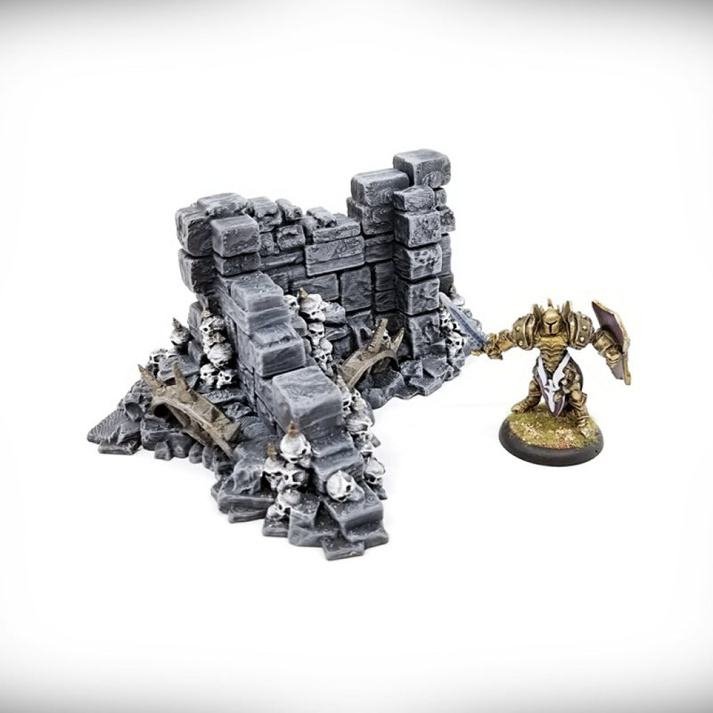 Basic Corner Wall B: Ancient Ruins GRIMDARK Terrain Set - Only-Games