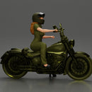 Motorcycle woman Rider in Military-Style Gear - Only-Games