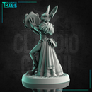 (0211) Female Rabbitfolk bard gypsy with tambourine - Only-Games