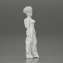 A hip-hop black girl in a bra and mini backpack wtih curly hair - Only-Games