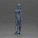 Stylish woman in black dress fishnet tights and boots - Only-Games