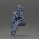 lowrider girl in cap While Resting One Arm on Her Knee Seated - Only-Games