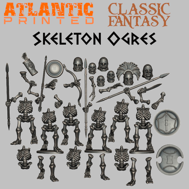 Skeleton Ogres 3 pack - Puddle Bases - Only-Games