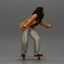 Black girl With Curly Hair riding Skateboard - Only-Games