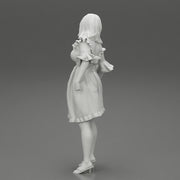 Cute Woman Fashion Model In Gorgeous Dress Posing - Only-Games