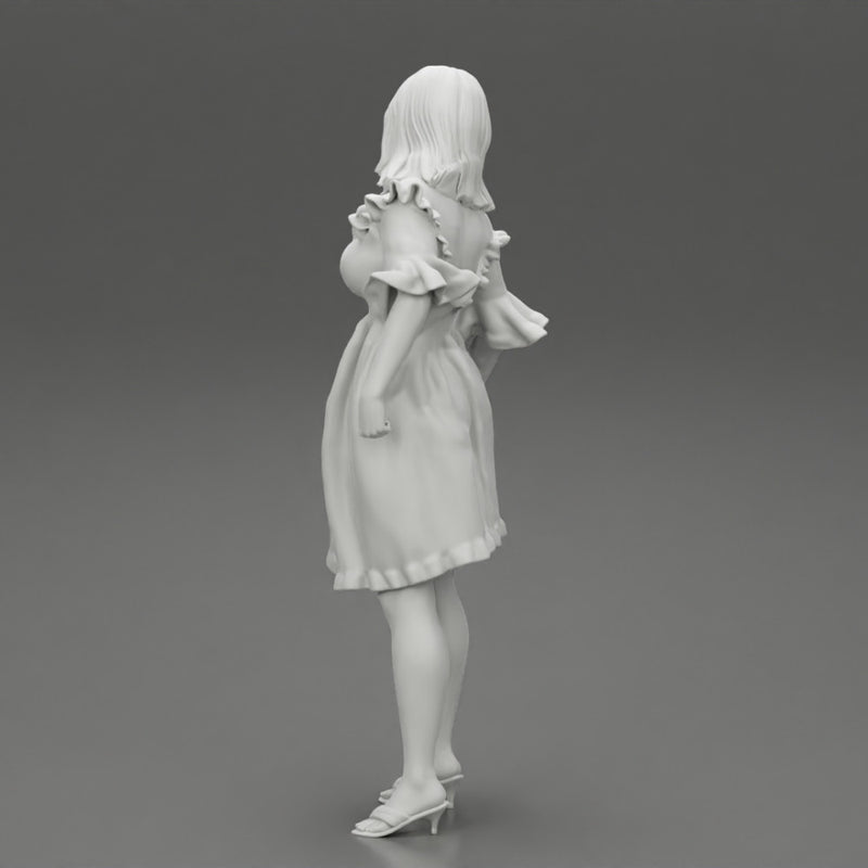 Cute Woman Fashion Model In Gorgeous Dress Posing - Only-Games