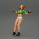 Tired boxing girl is lying in the boxing ring about to be knocked out - Only-Games