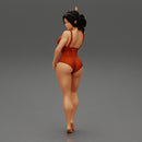 Printed Pretty Girl One Piece Swimsuit - Only-Games