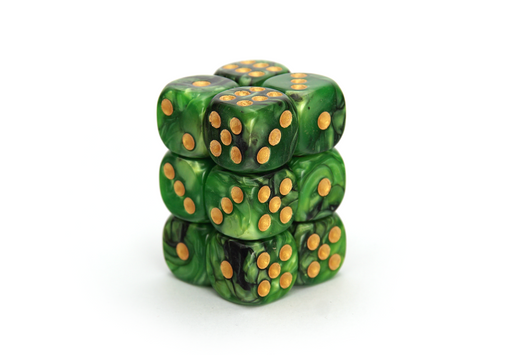 Elemental Dice | Black & Green | 12x16mm Dice Block - Only-Games
