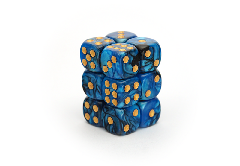 Elemental Dice | Black & Blue | 12x16mm Dice Block - Only-Games