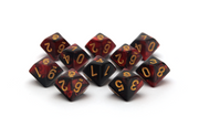 Elemental Dice | 10d10 | Black & Red - Only-Games