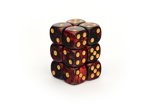 Elemental Dice | Black & Red | 12x16mm Dice Block - Only-Games