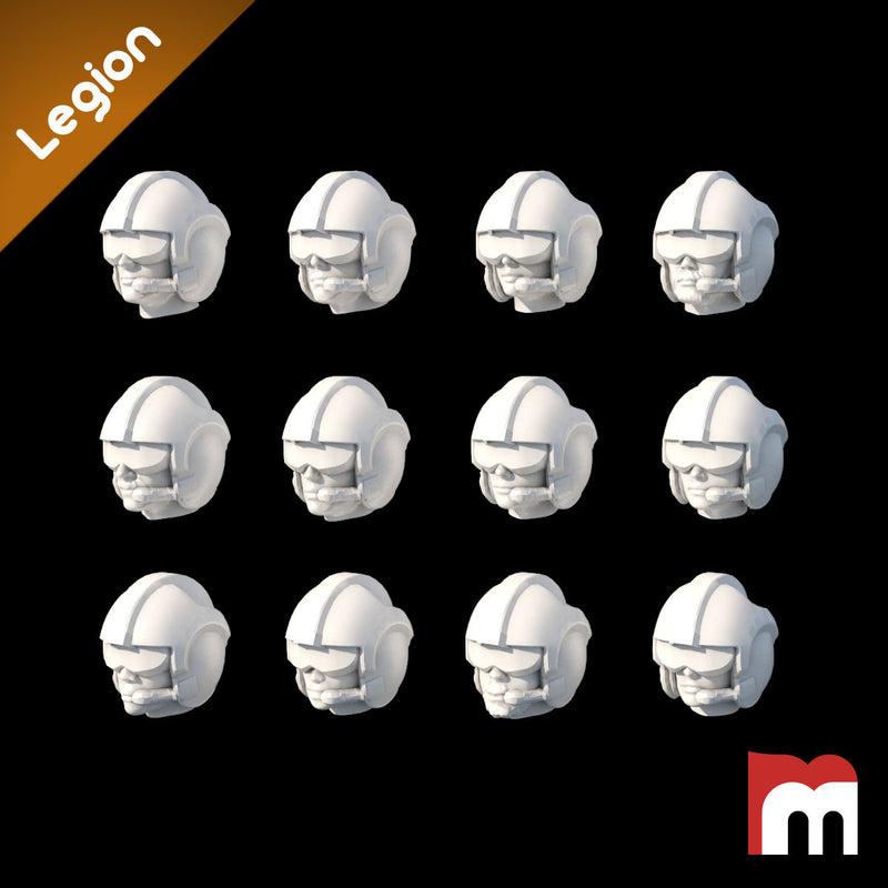 (Legion) 12x Rebel Pilot Human Heads - Only-Games