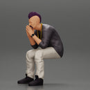 metal man sitting and contemplating with a satanic haircut - Only-Games