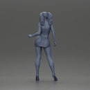 Elegant woman in dress posing confidently with playful charm - Only-Games