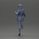 Confident Woman Strikes Dynamic Pose in mini jacket and mini skirt - Only-Games