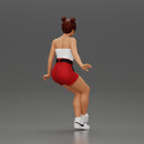 Asian girl wearing shorts sits on motorcycle - Only-Games