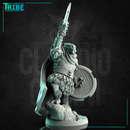 (0226) Male dragon warrior with great axe, shield and armor - Only-Games