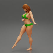 Pretty Bikini Model Standing On One - Only-Games