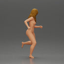 Naked Afraid woman running with a determined expression - Only-Games