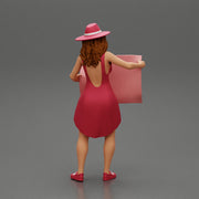 travel woman in hat and dress with sun glasses holding a map and looking to the map - Only-Games