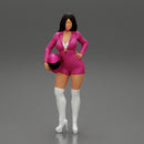 Sexy motorcyclist woman holding helmet - Only-Games