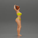 young girl posing and riding on the surfboard at the beach - Only-Games