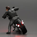 Young Man In open Leather Jacket Riding On Motorbike in sunglasses - Only-Games