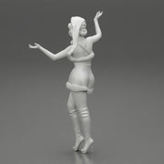 Lovely Santa Girl in Christmas Dress Posing - Only-Games