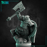 (0226) Male dragon warrior with great axe, shield and armor - Only-Games