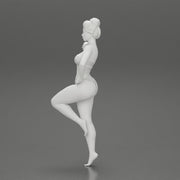 Sexy Woman In bikini posing and Standing On One Leg - Only-Games