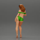 Sexy girl in Bikini Leaning Against Car on the beach - Only-Games