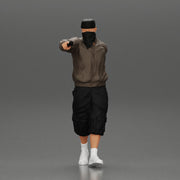 gangster homie in mask walking and holding gun sideways - Only-Games
