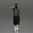 gangster homie in mask walking and holding gun sideways - Only-Games