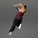 Gangster man in cap shooting gun leaning out the window of the car - Only-Games