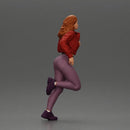 Girl with long hair running away in a jacket - Only-Games