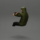 gangster in hoodie driving a car and holding gun - Only-Games