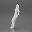 lowrider chola girl is leaning against the car, wearing a  mini shirt with long hair - Only-Games