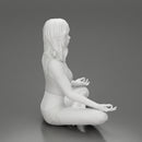 Sexy girl sitting in yoga pose meditation - Only-Games