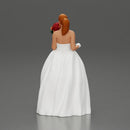 Elegant Bride in White Gown Holding Vibrant Bouquet of Flowers - Only-Games